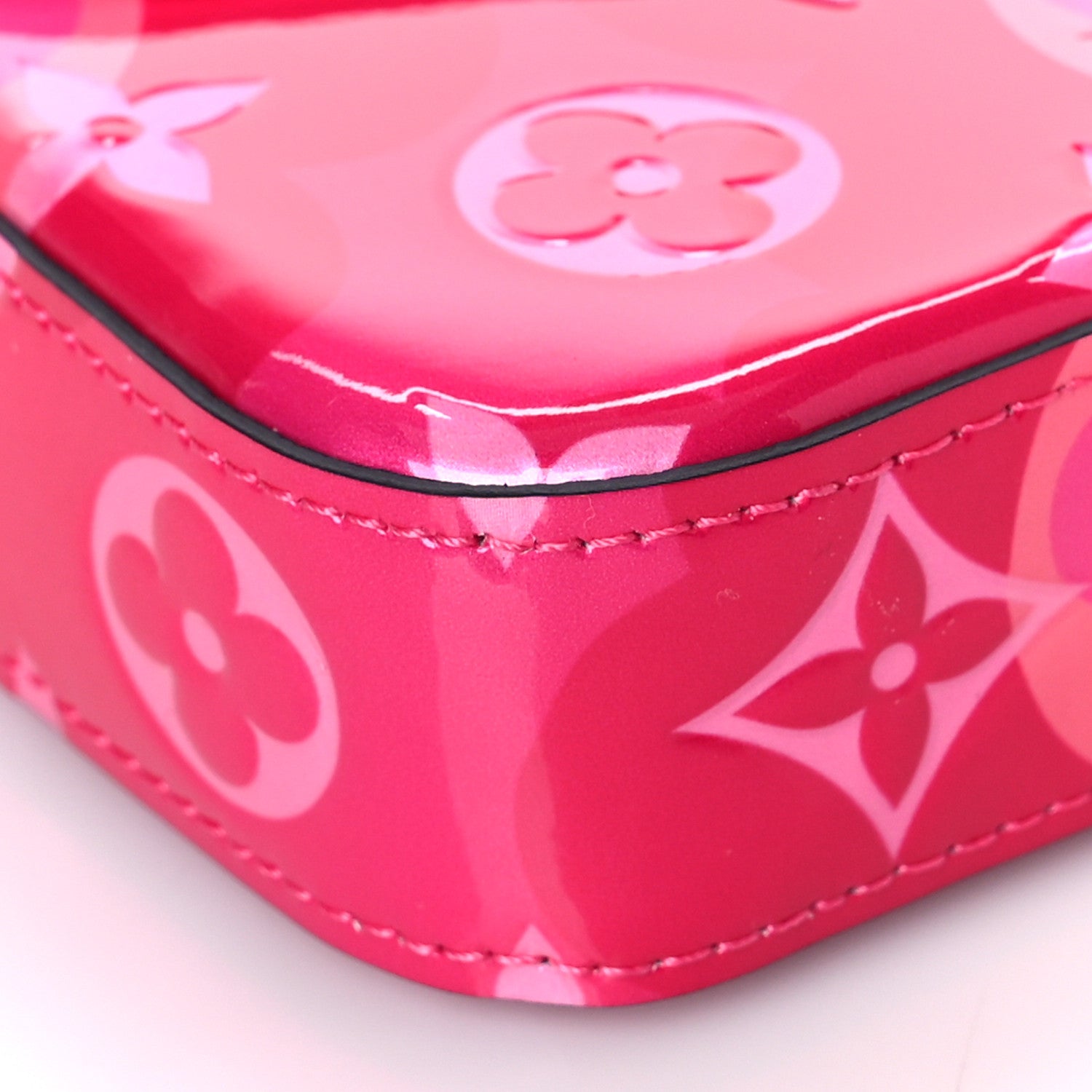 Louis Vuitton Vernis Valentine Pochette Felicie Chain Wallet Fuchsia 8 of 9