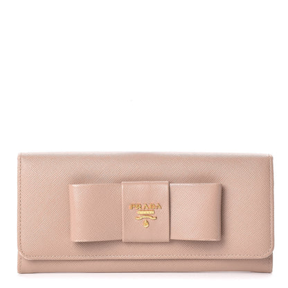 Prada Saffiano Bow Continental Wallet Orchidea 1 of 18