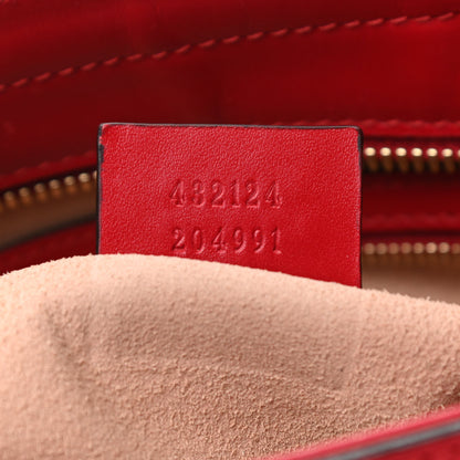 Gucci Guccissima Small Zippered Bucket Tote Hibiscus Red 7 of 11