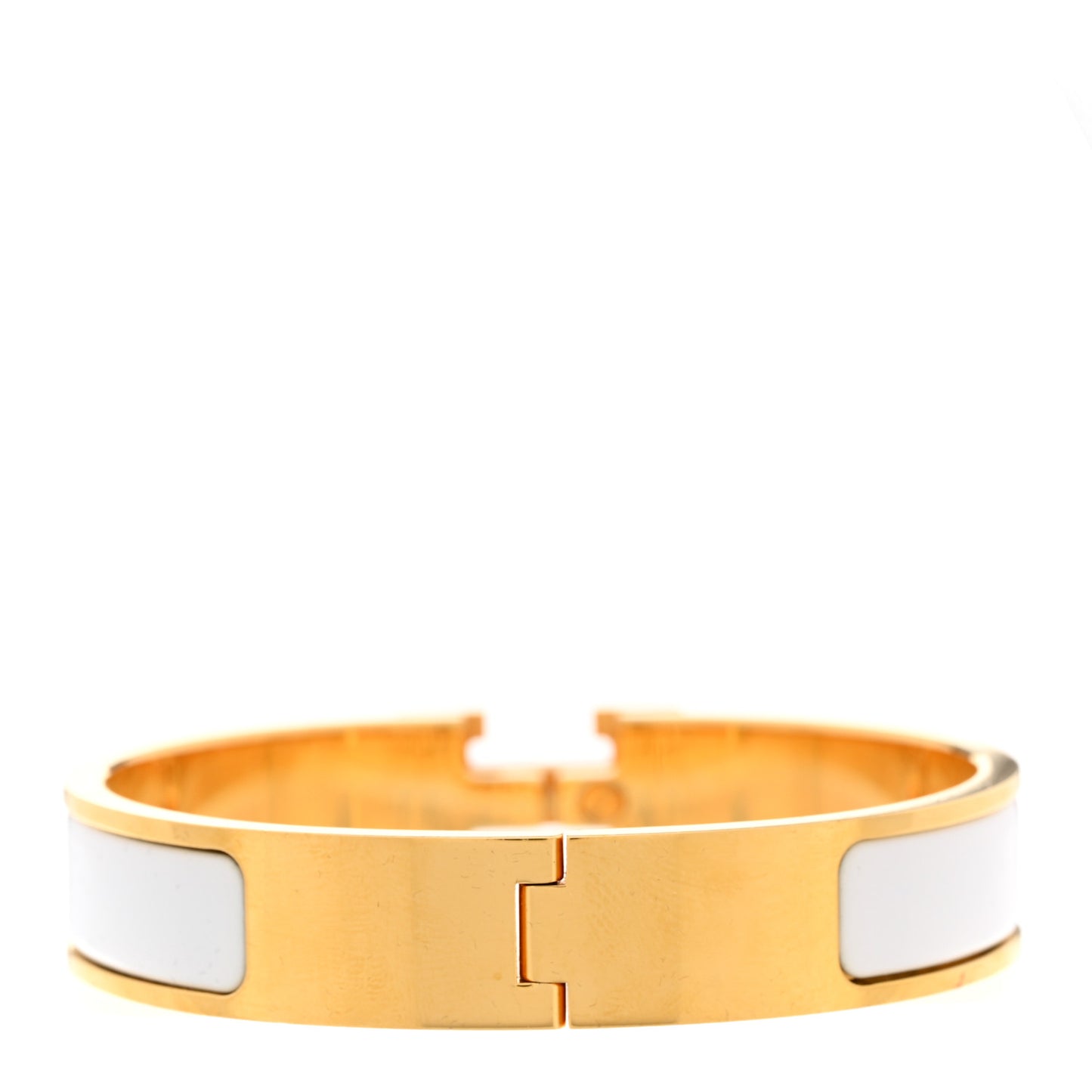 Enamel Narrow Clic Clac H Bracelet PM White