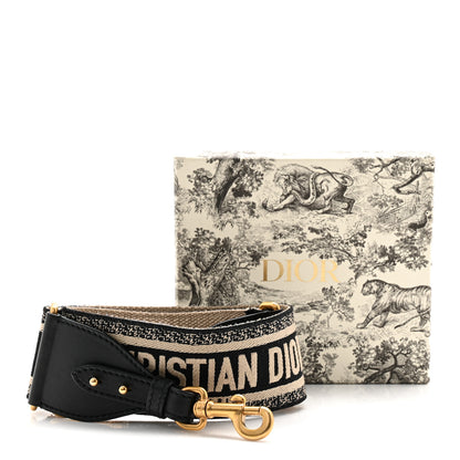 Christian Dior Canvas Embroidered Shoulder Strap Blue 4 of 4