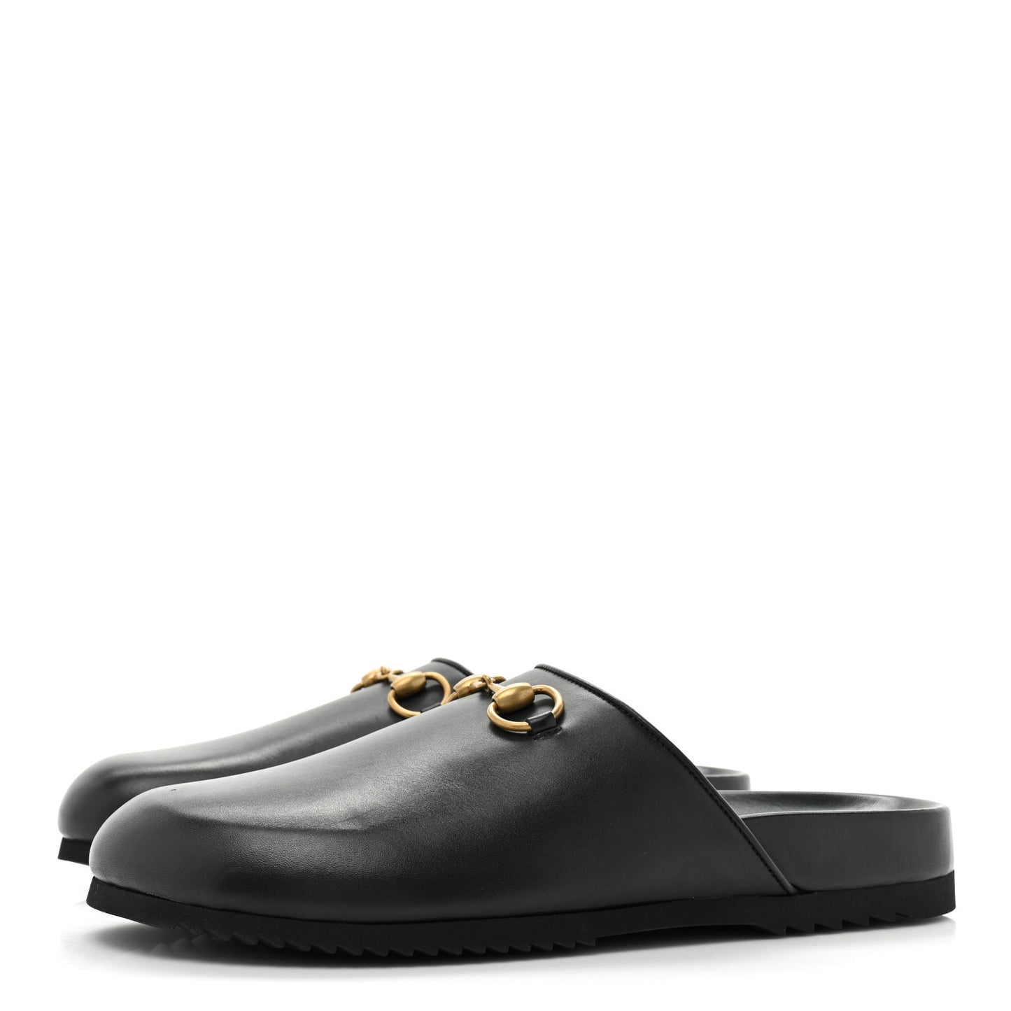 Jakarta Calfskin Womens Horsebit Slippers 41 Black