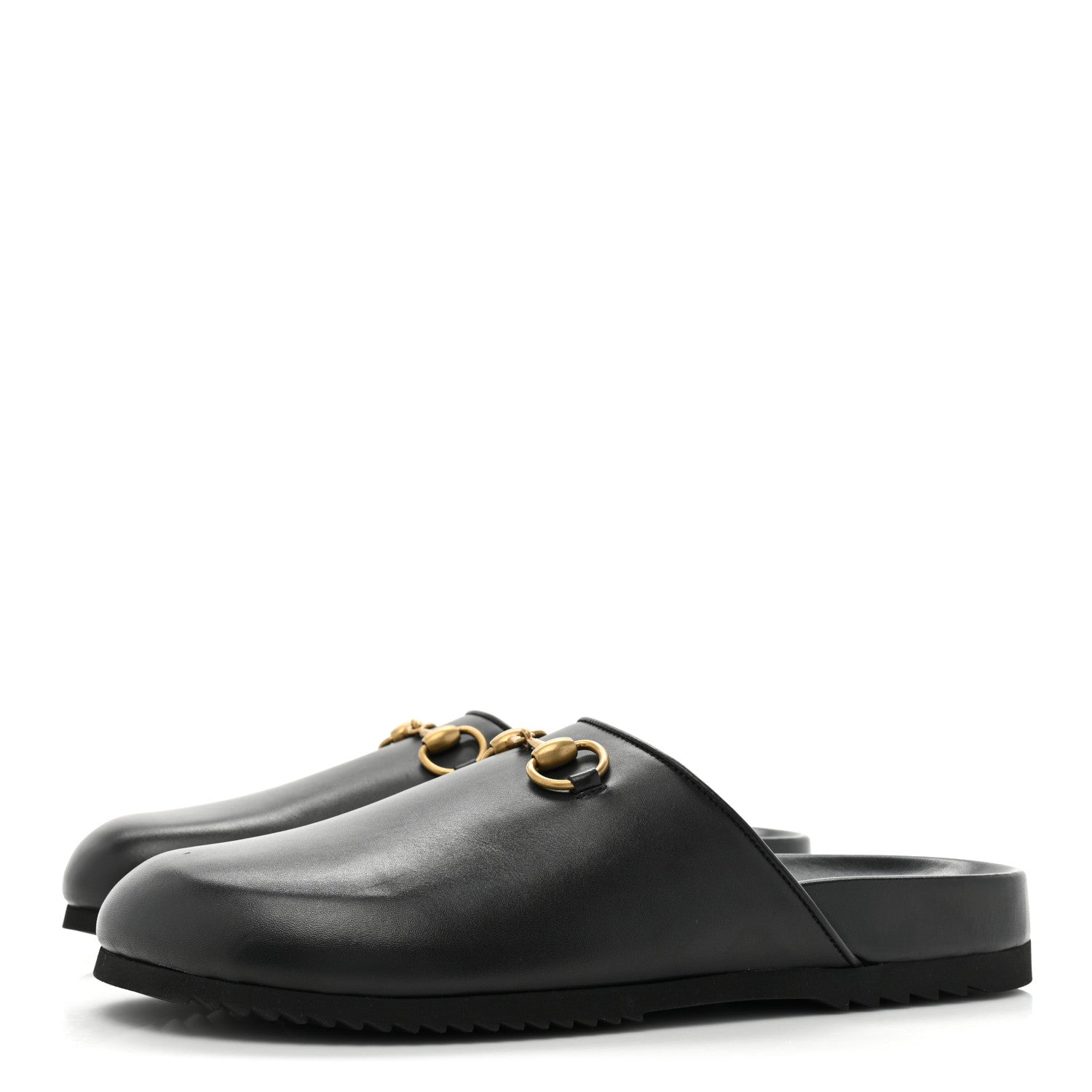 Gucci Jakarta Calfskin Womens Horsebit Slippers 41 Black 3 of 9