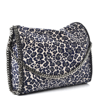 Stella McCartney Cotton Canvas Leopard Small Falabella Fold Over Tote Grey 3 of 7