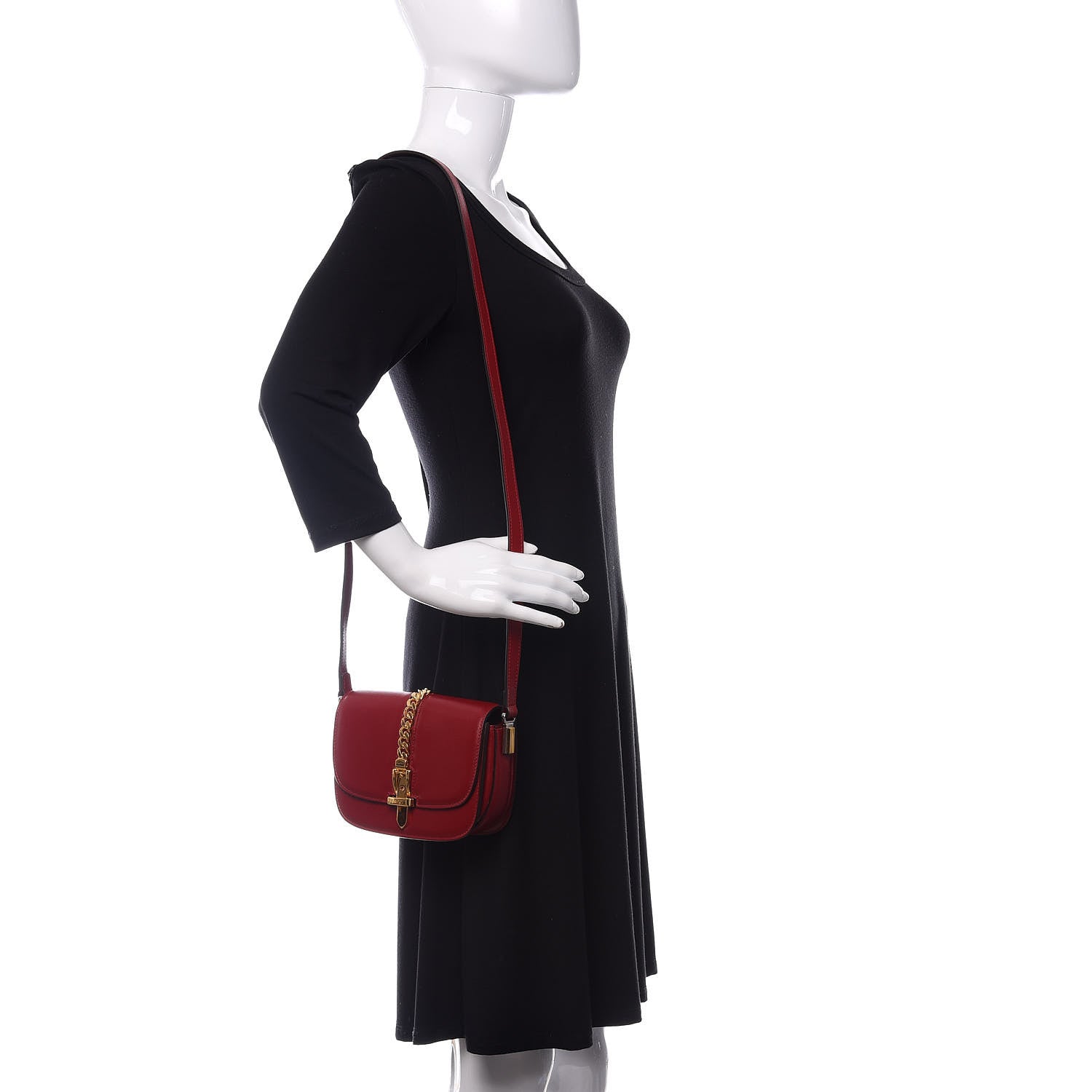 Gucci Azalea Calfskin Mini Sylvie 1969 Flap Messenger Bag New Cherry Red 2 of 11