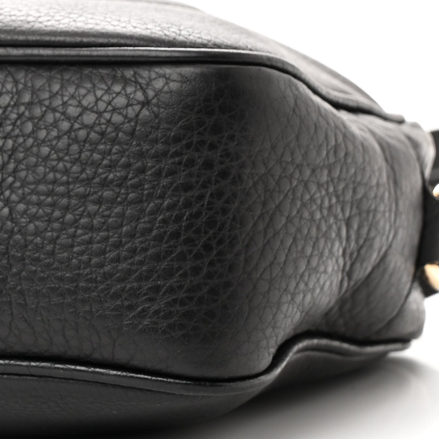 Pebbled Calfskin Small Soho Disco Bag Black