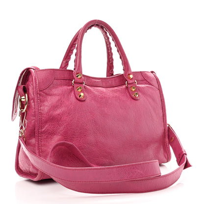 Balenciaga Agneau Classic Gold Hardware S City Rose Dahlia 3 of 12