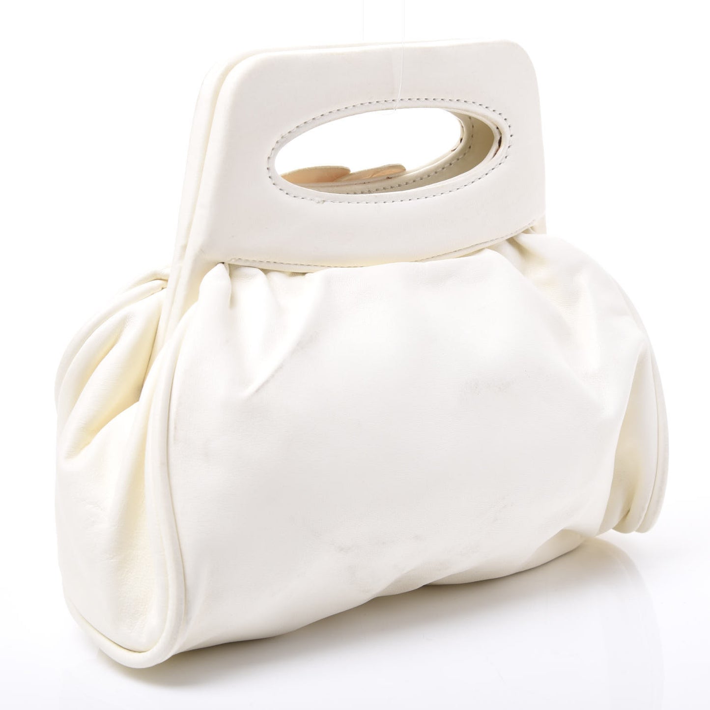 Lambskin Camellia Handbag White