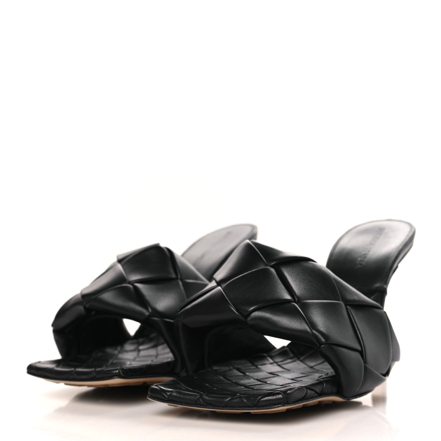 Nappa Maxi Intrecciato Lido Mule Sandals 39 Black