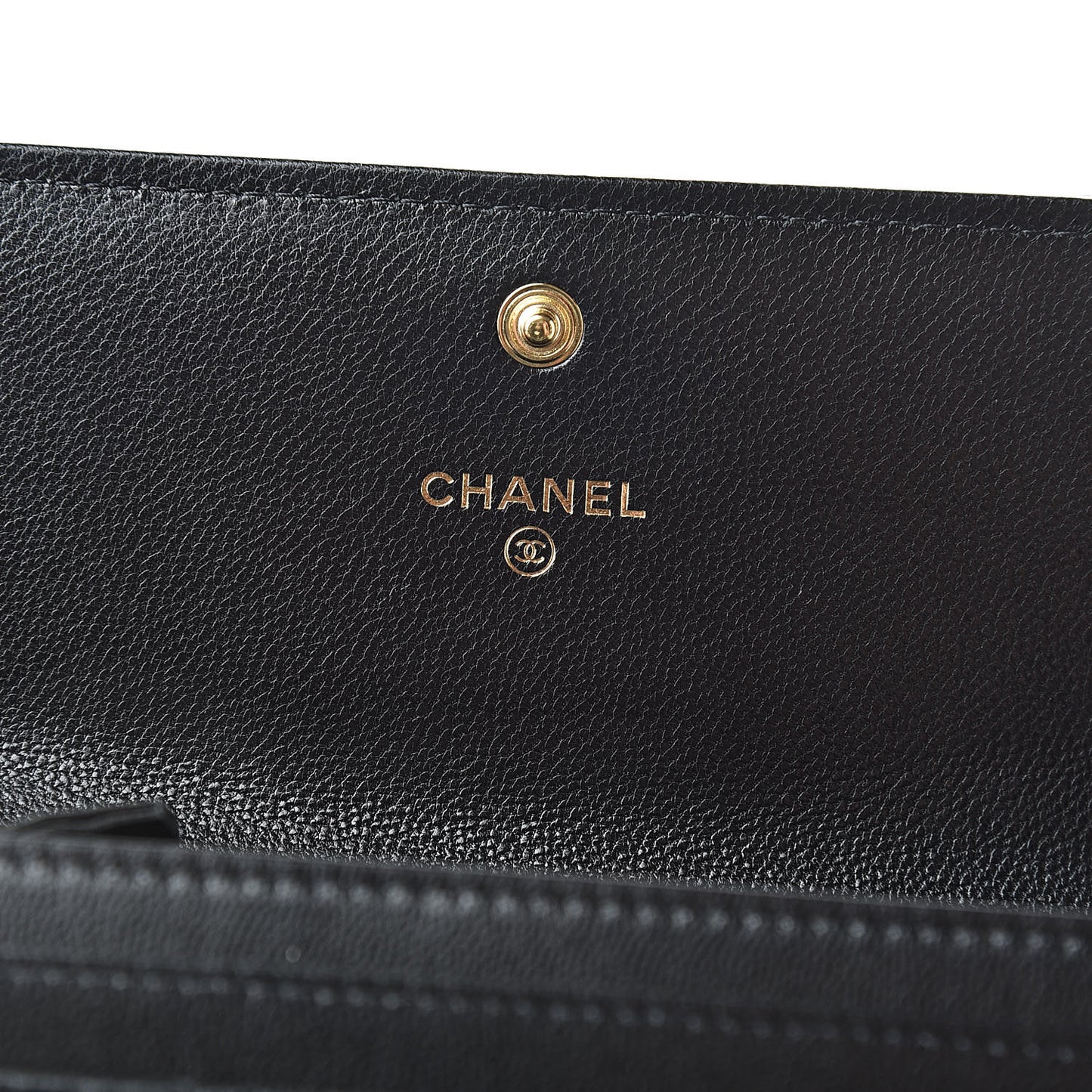 Goatskin Quilted 19 Flap Wallet Black