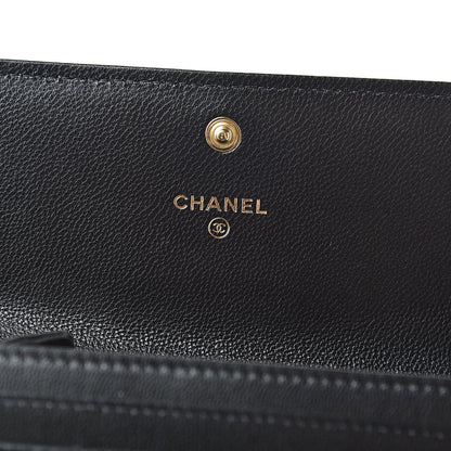 Chanel Goatskin Quilted 19 Flap Wallet Black 6 of 9