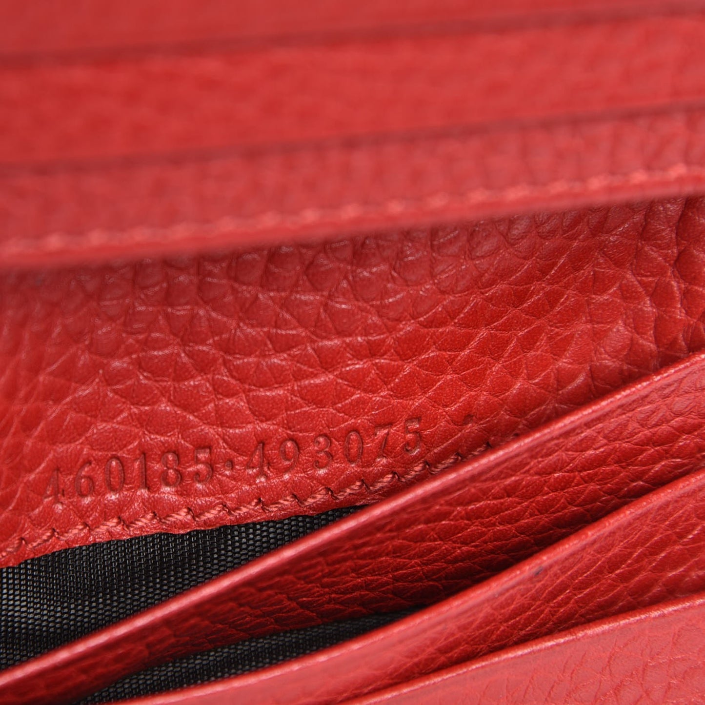 Pebbled Calfskin Animalier Card Case Red