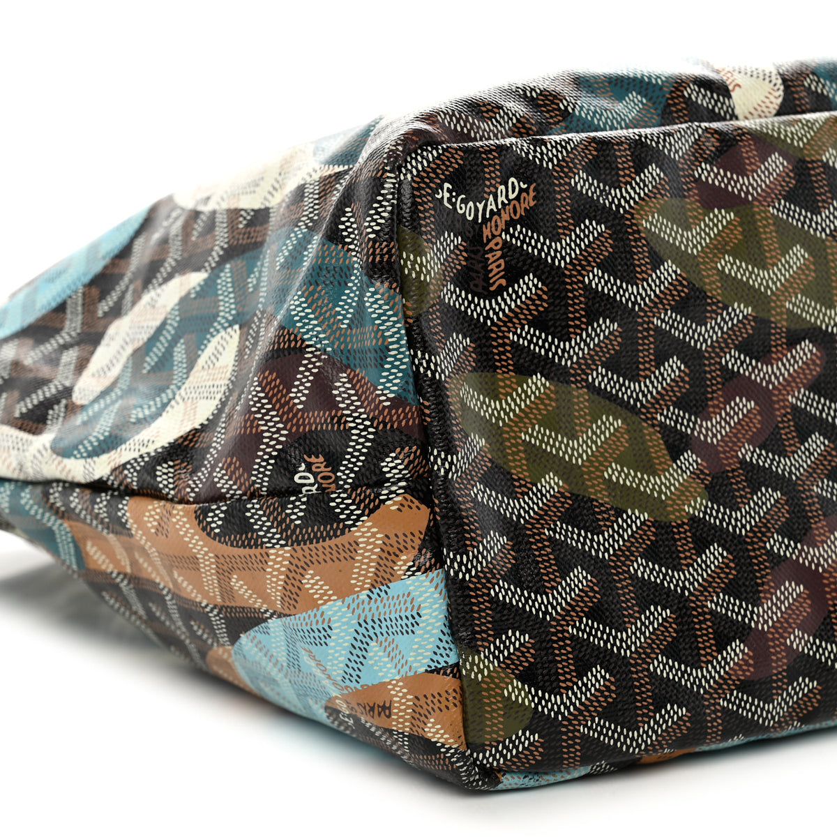 Goyardine Saint Louis Lettres Camouflage PM Black Blue
