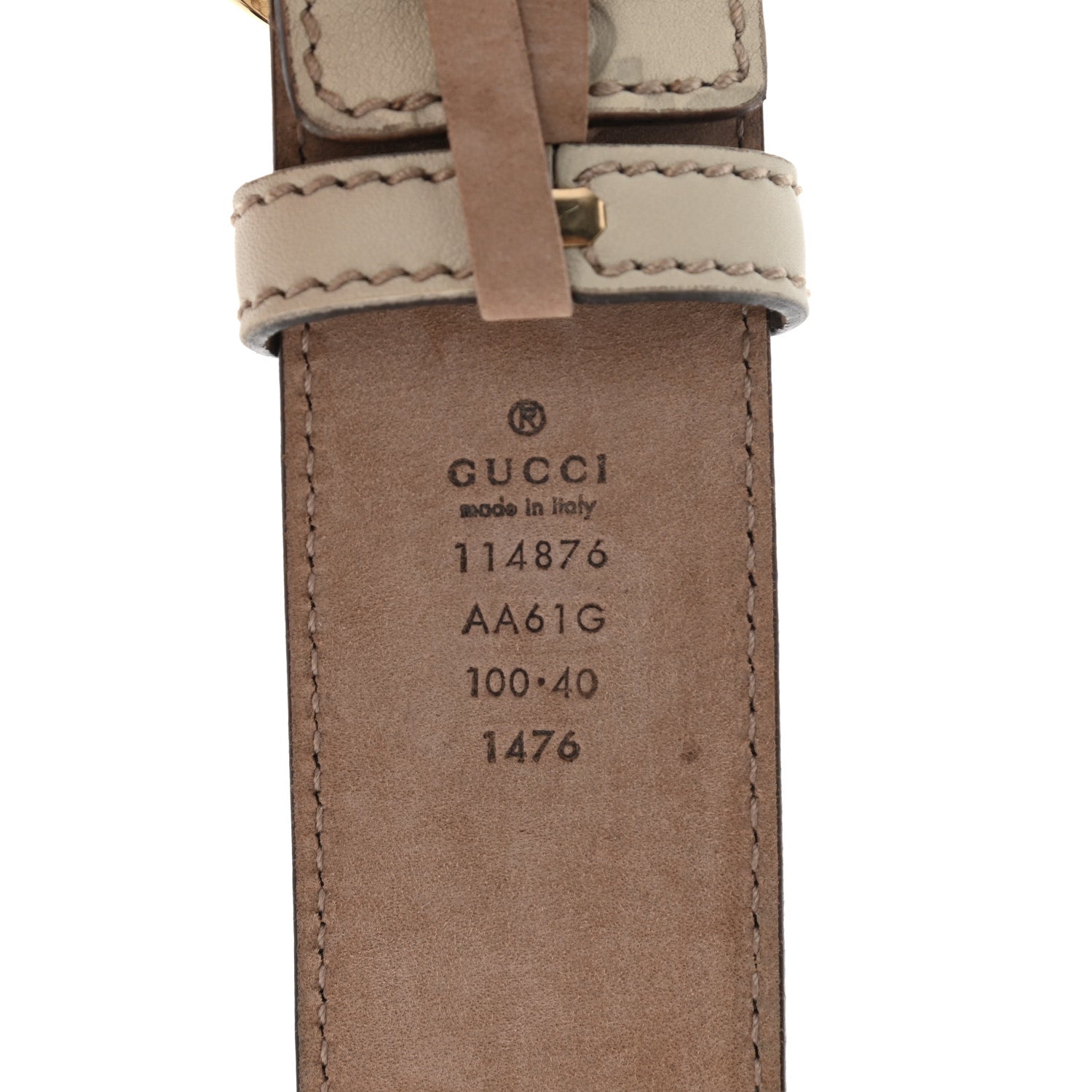 Gucci Guccissima Interlocking G Belt 100 40 Off White 3 of 5