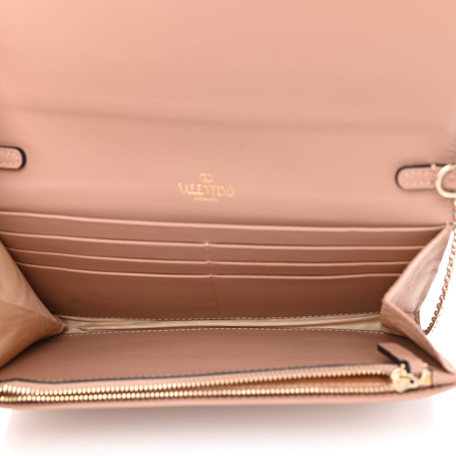 Valentino Garavani Vitello Rockstud Crossbody Wallet On Chain Skin Sorbet 6 of 10