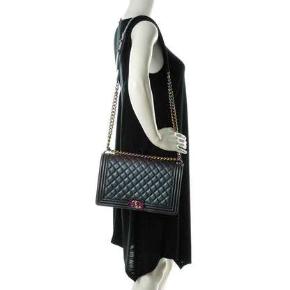 Chanel Iridescent Goatskin Quilted New Medium Boy Flap Purple 2 of 7