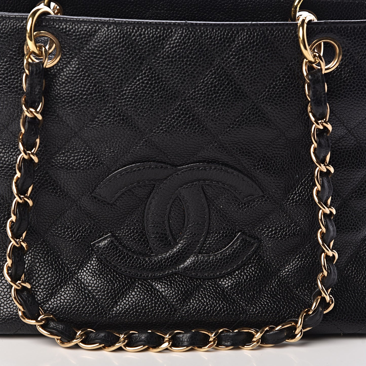 Caviar Quilted Petit Timeless Tote PTT Black