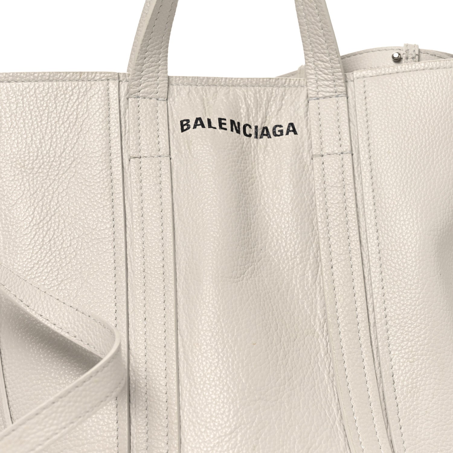 Balenciaga Grained Calfskin XS Everyday North South Shoulder Tote Bag White 7 of 9