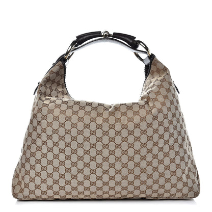 Gucci Monogram Large Horsebit Chain Hobo Dark Brown 1 of 7
