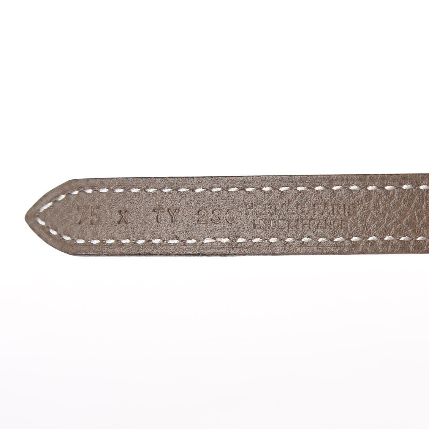 Epsom 13mm Mini Laquee Reversible Belt 75 Blanc Etoupe