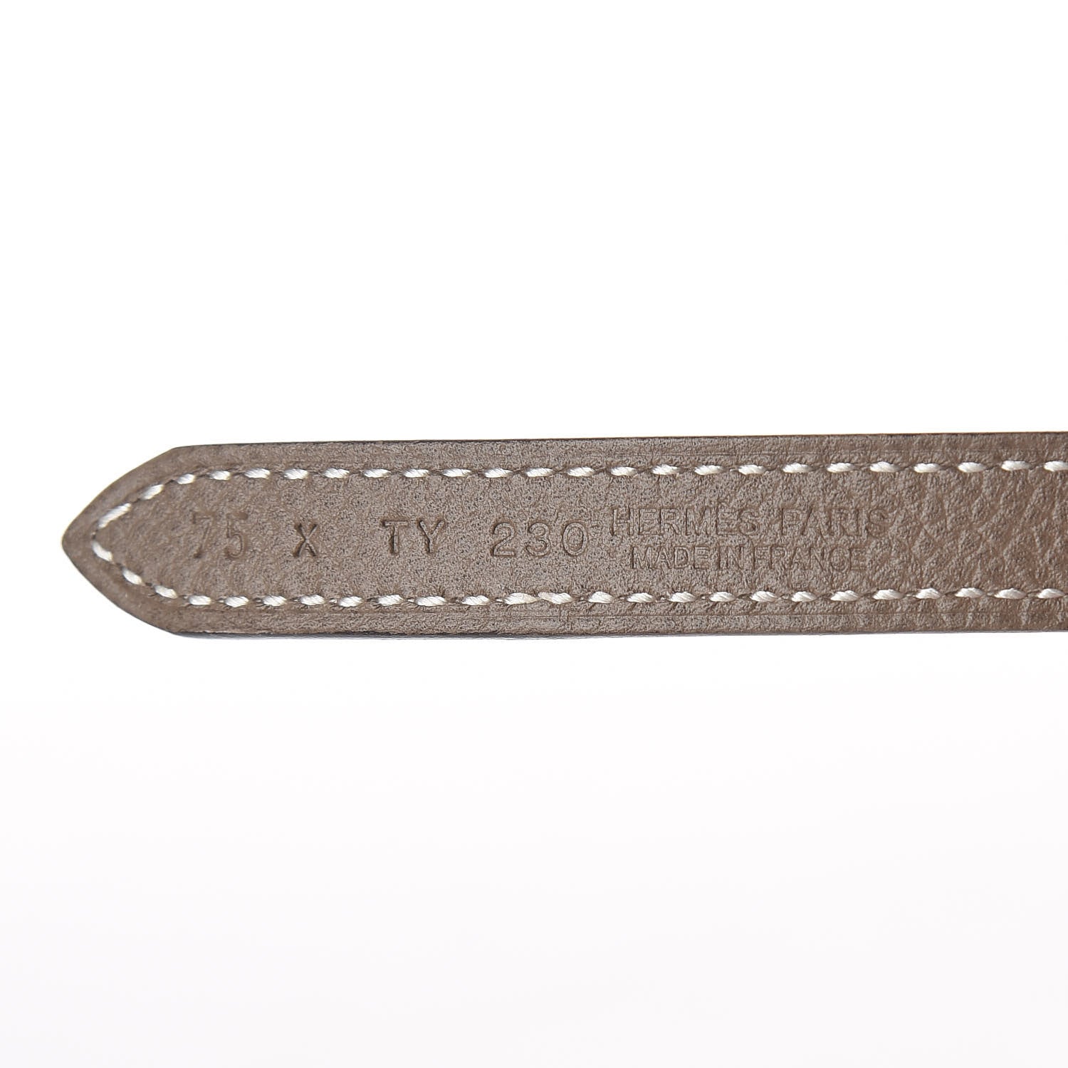 Hermes Epsom 13mm Mini Laquee Reversible Belt 75 Blanc Etoupe 5 of 7