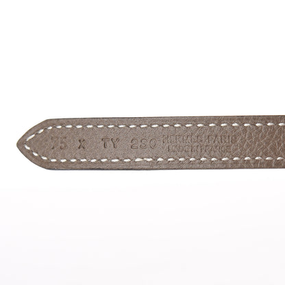 Hermes Epsom 13mm Mini Laquee Reversible Belt 75 Blanc Etoupe 5 of 7