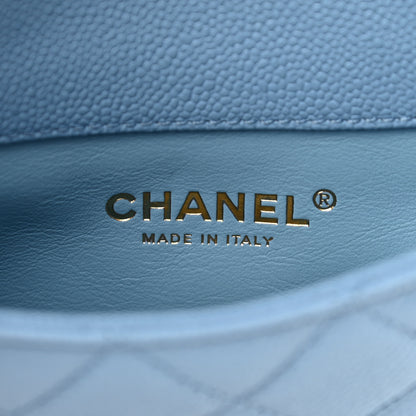Chanel Shiny Caviar Pick Me Up Flap Belt Bag Light Blue 7 of 12
