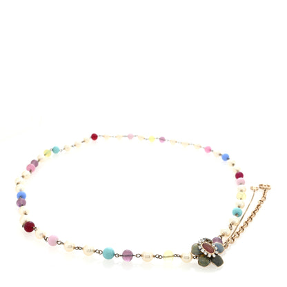 Chanel Pearl Enamel Crystal Flower Belt Gold Multicolor 2 of 6