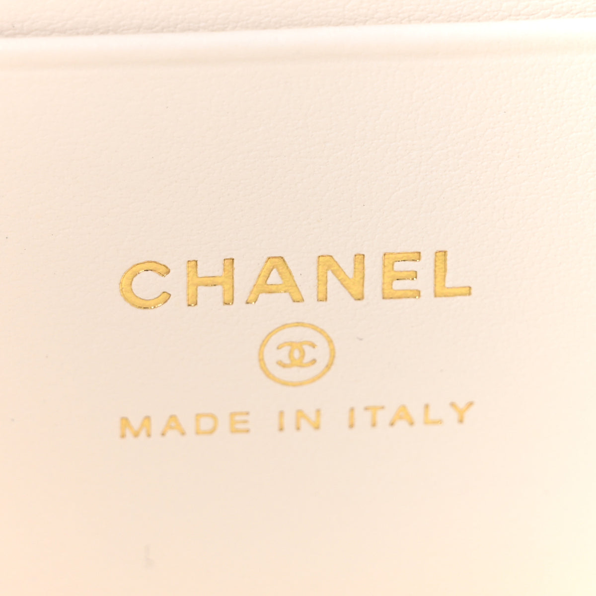 Chanel Caviar Quilted Crystal CC Logo Vanity Case With Chain White 6 of 11