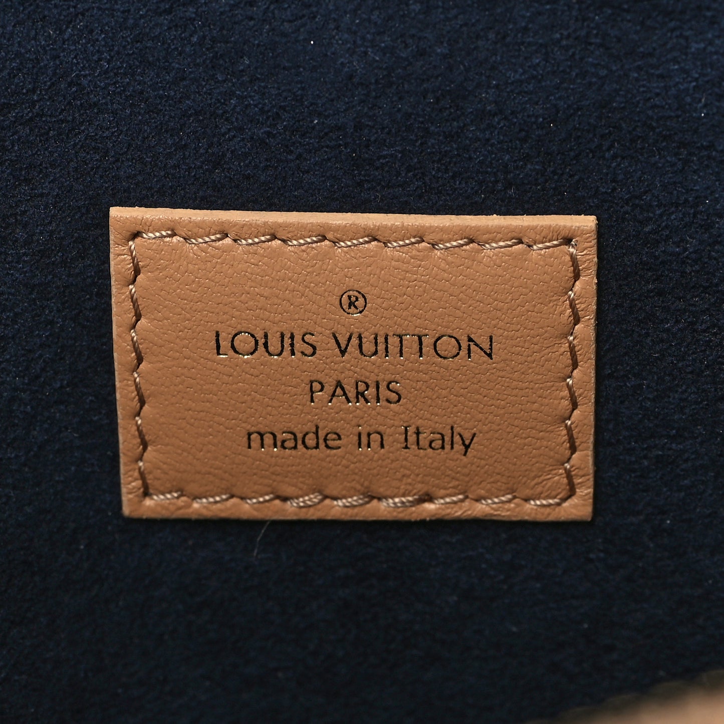 Lambskin Embossed Monogram Coussin PM Camel