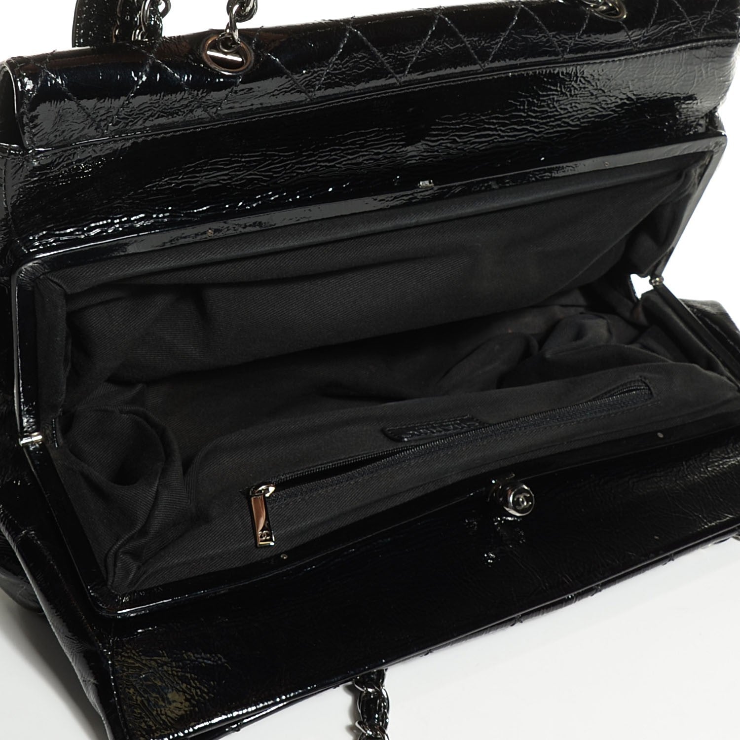 Chanel Patent Quilted Ritz Flap Bag Black 8 of 8