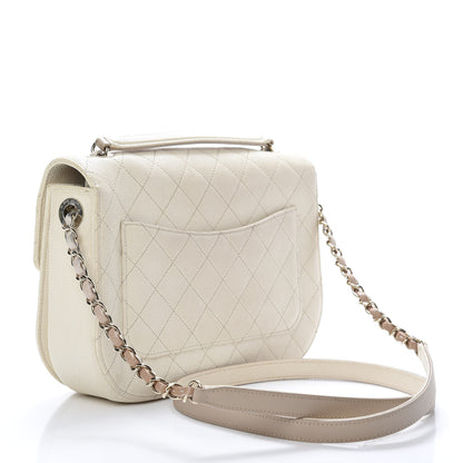 Chanel Grained Calfskin Quilted Medium Cuba Top Handle Flap Ivory 2 of 12