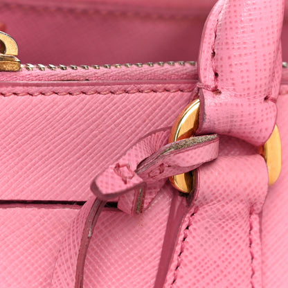 Prada Saffiano Lux Mini Galleria Double Zip Tote Begonia 21 of 35