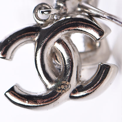 Chanel Crystal CC Bow Drop Earrings Silver 3 of 5