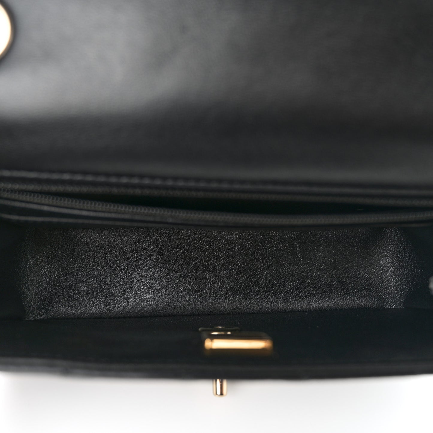 Lambskin Quilted Mini Rectangular Flap Black