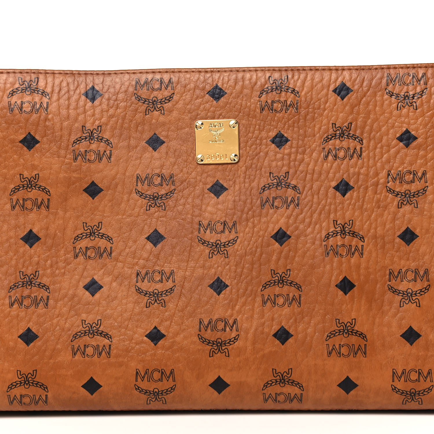 MCM Visetos Medium Zip Pouch Cognac 10 of 13