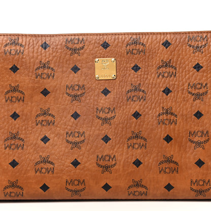 MCM Visetos Medium Zip Pouch Cognac 10 of 13