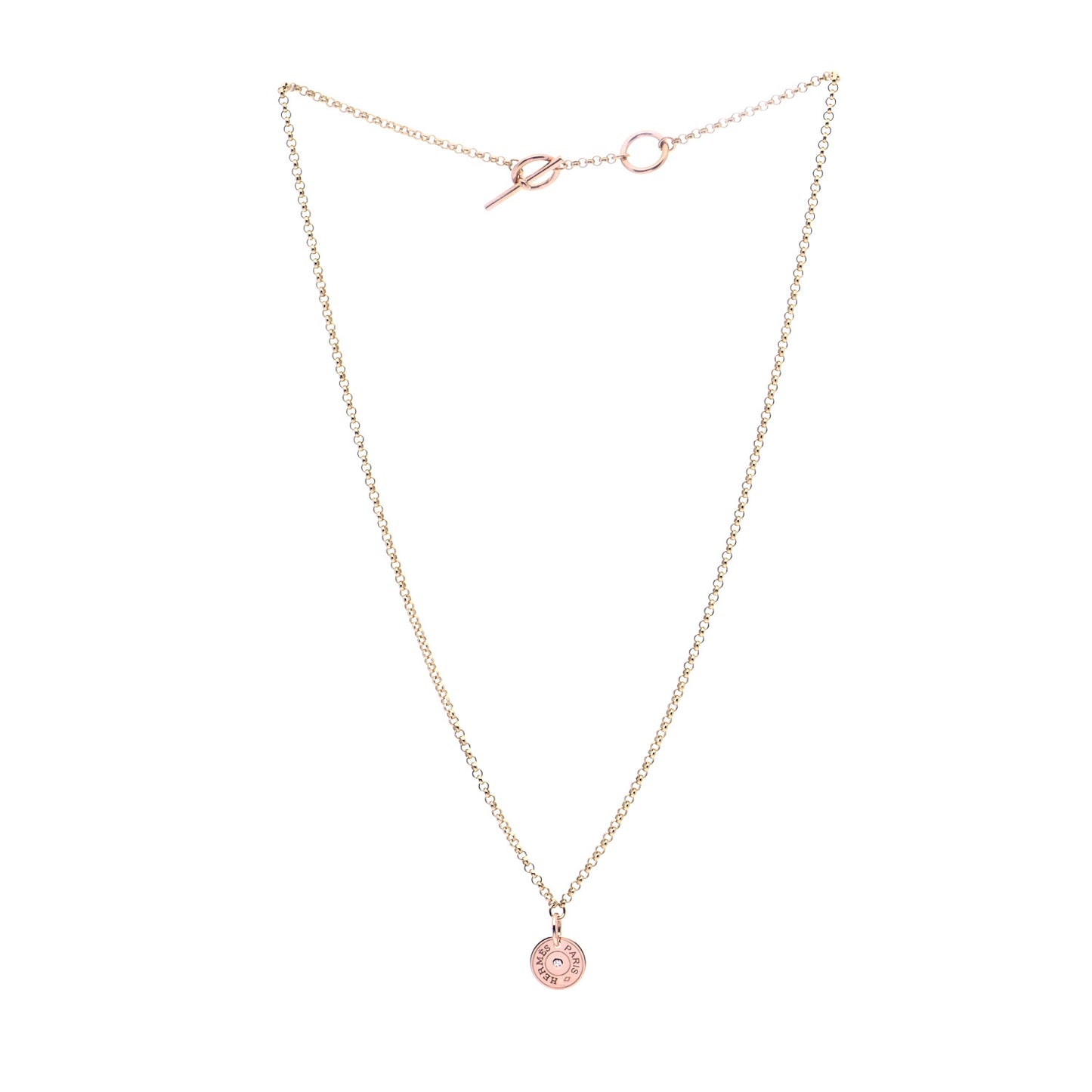 18K Rose Gold Diamond Gambade Clou de Selle Necklace