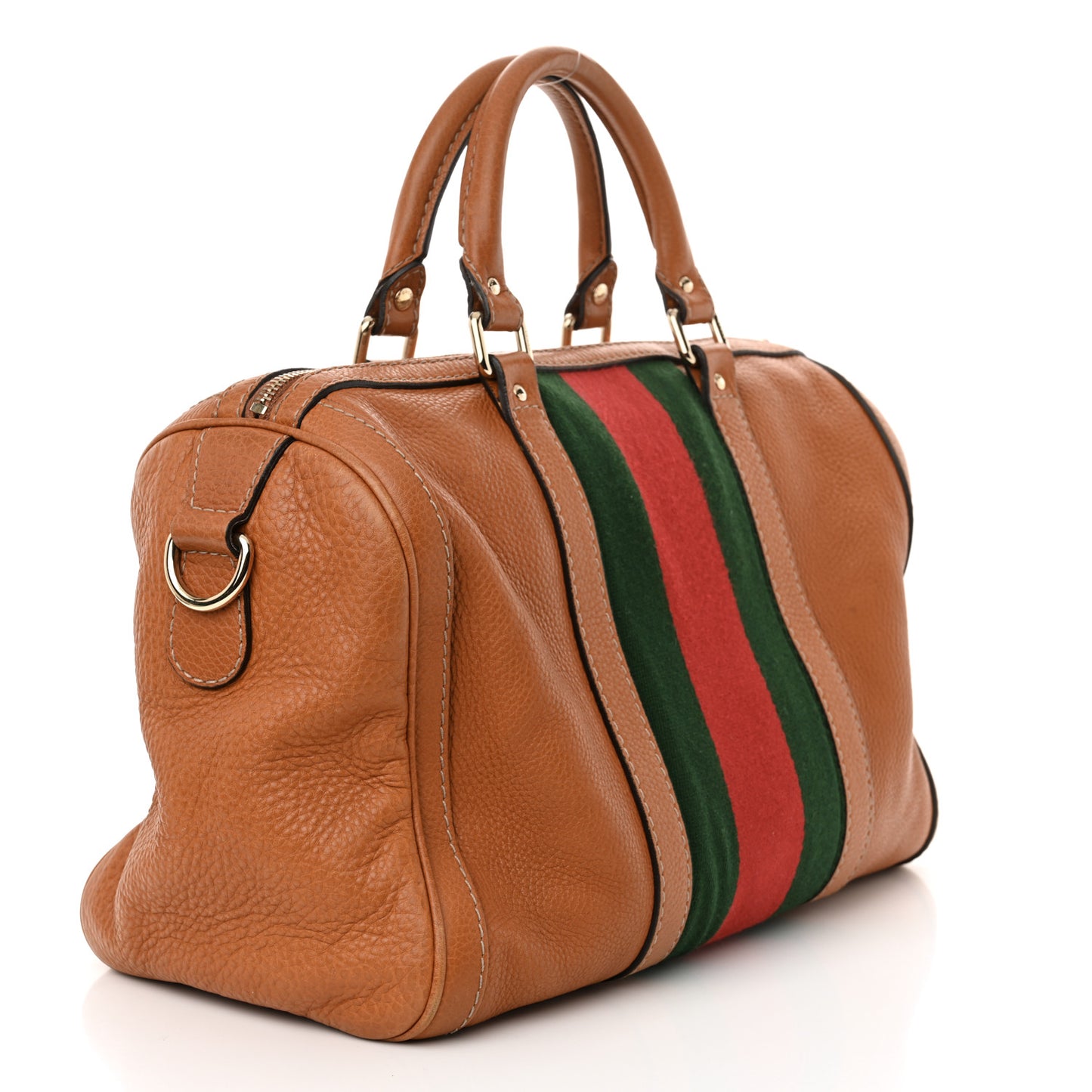 Calfskin Vintage Web Medium Boston Tobacco