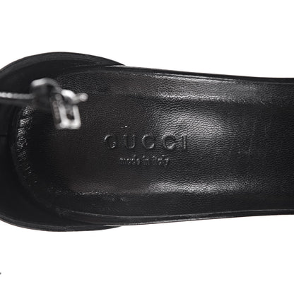 Gucci Regent Calfskin Horsebit Ankle Stap High Heel Pumps 41.5 Black 8 of 9