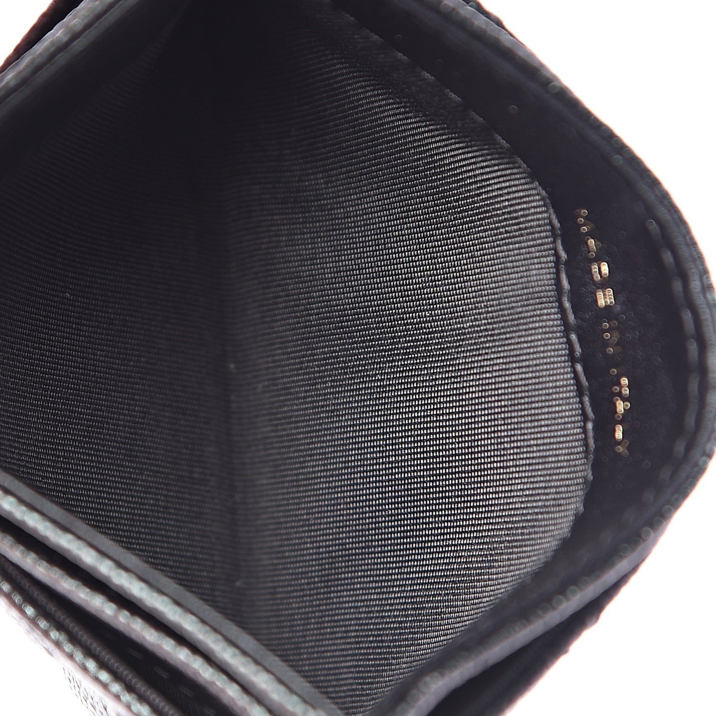 Iridescent Caviar Quilted Card Holder Black