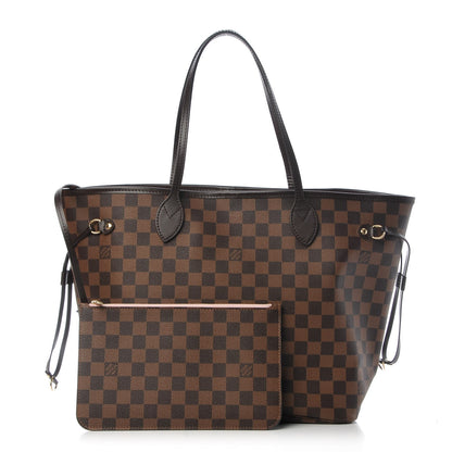 Louis Vuitton Damier Ebene Neo Neverfull MM Rose Ballerine 1 of 10
