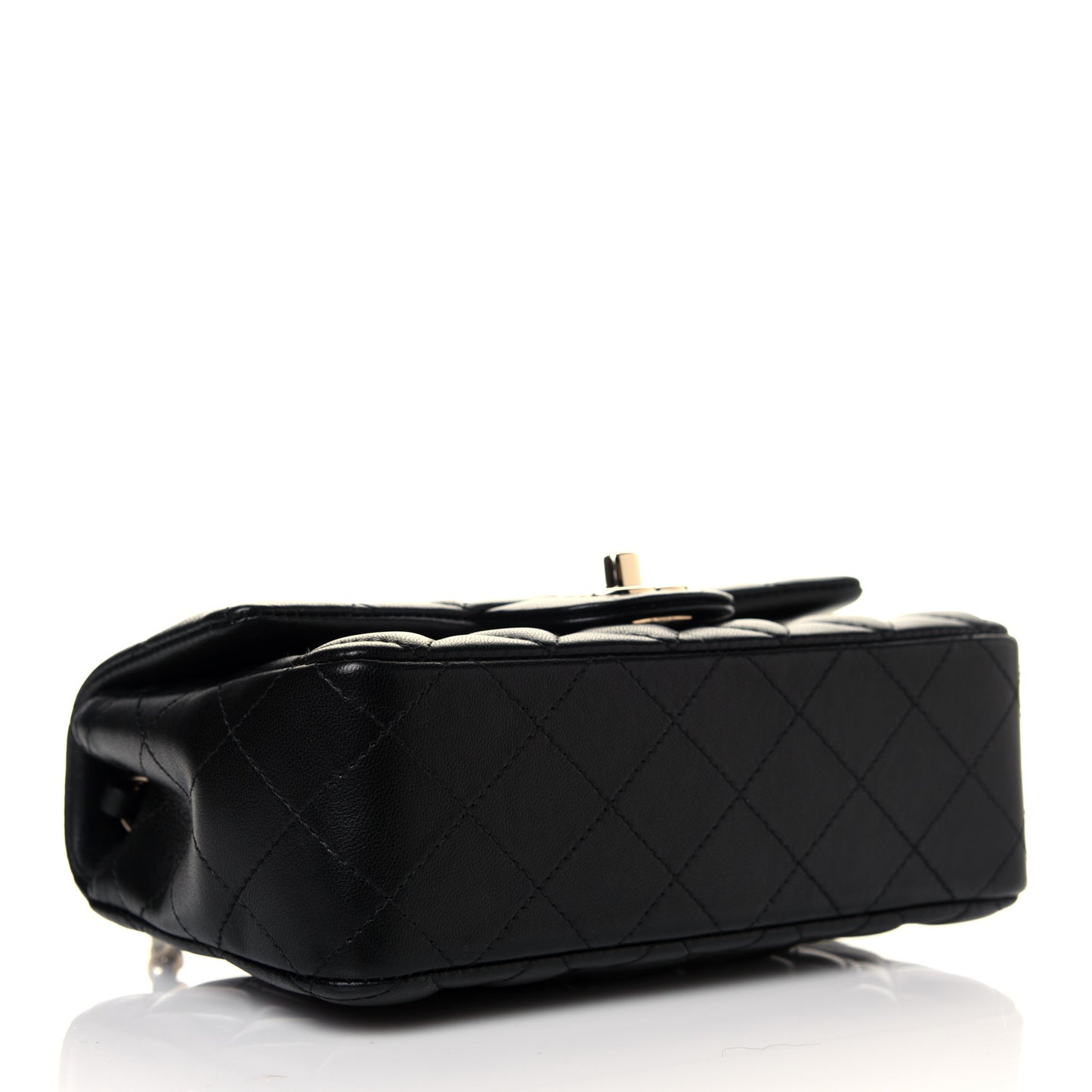 Lambskin Quilted Mini Rectangular Flap Black