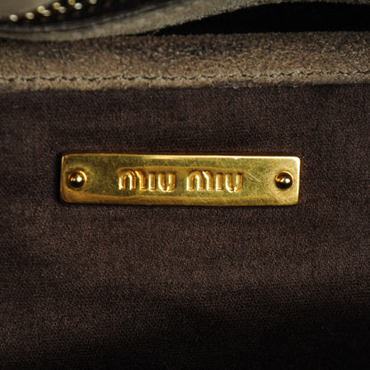 Miu Miu Suede Swarovski Crystal Tote 6 of 8