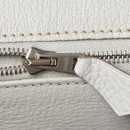 Hermes Taurillon Clemence Lizard Club Birkin 30 Gris Perle White Mykonos 19 of 38