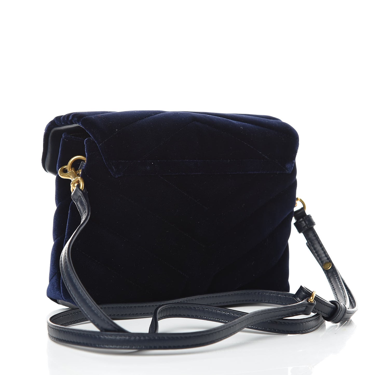 Velvet Y Quilted Monogram Toy Loulou Crossbody Bag Navy