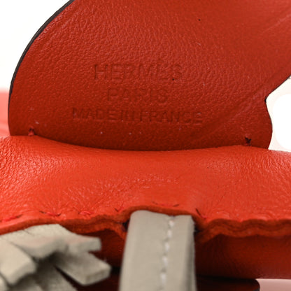 Hermes Milo Lambskin Grigri Rodeo Pegase Horse Bag Charm PM Orange Poppy Craie Terre Battue 3 of 4