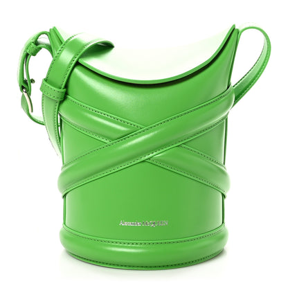 Alexander McQueen Calfskin Mini Curve Bucket Bag Green 1 of 9
