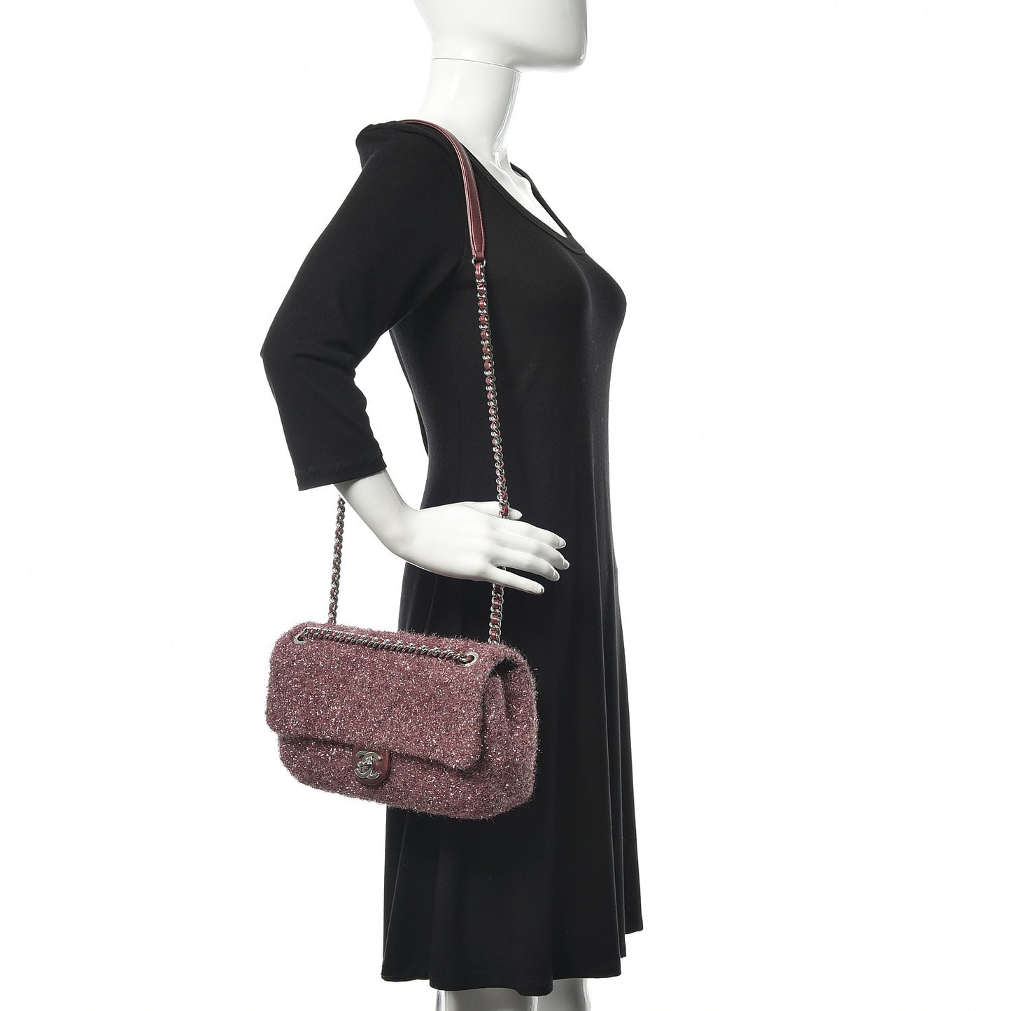 Lurex Knit Medium Pluto Glitter Flap Pink