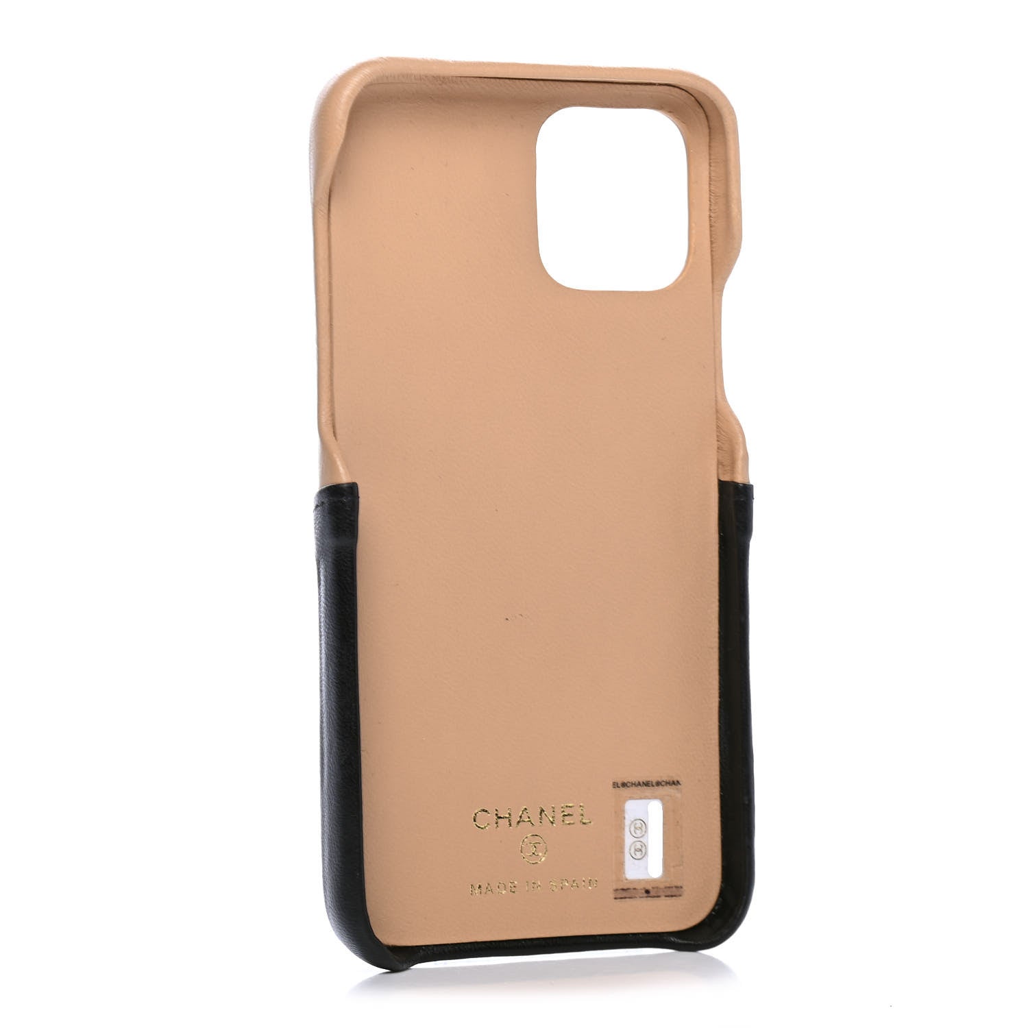 Chanel Lambskin Quilted CC iPhone XI Pro Case Beige Black 2 of 3